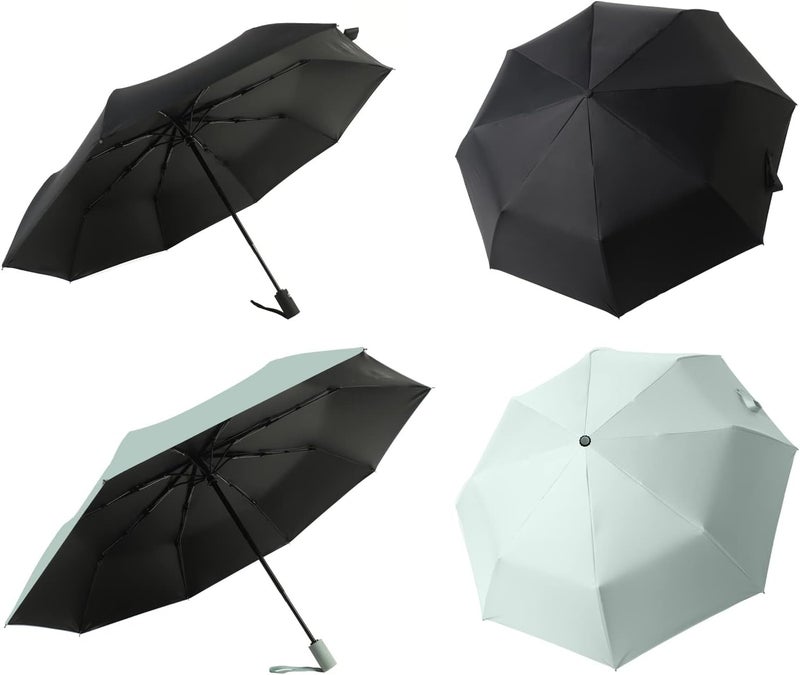 BAODINI Small UV Protection Travel Umbrella Compact for Rain and Sun UPF 50+ Windproof Portable 42 inch Umbrella for Women and Men - Image 2